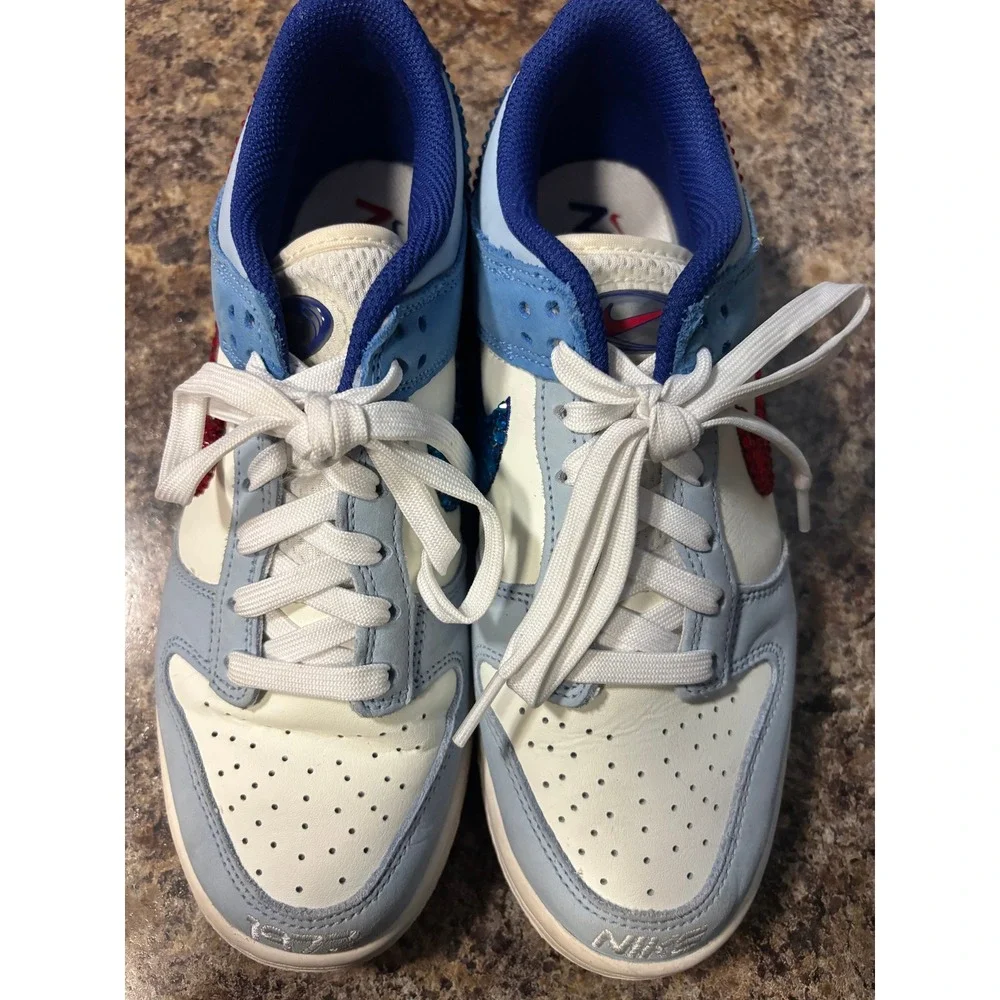 Nike Dunk Low SE Industrial Blue White Rhinestone Kids 6Y HF5742-111 Sneakers